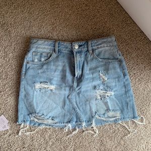 Light denim jean skirt